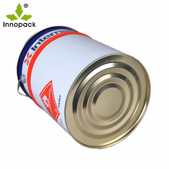 Secchio/tamburo in metallo da 5 galloni con coperchio personalizzato Secchio rotondo in metallo per vernice da 20 litri