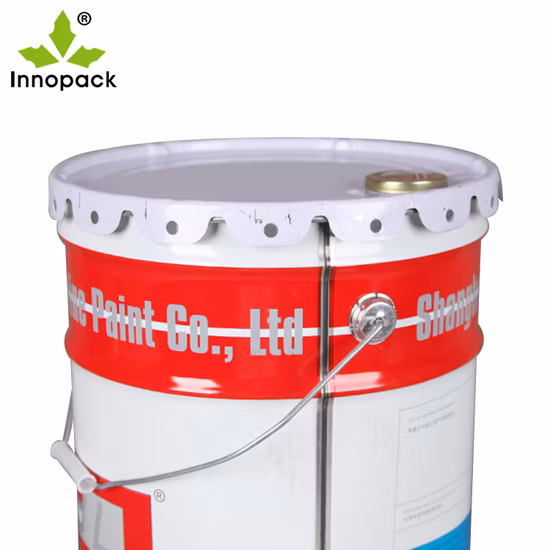 Secchio per vernice da 5 galloni, fusto in metallo, secchio in metallo per vernice in latta da 20 litri, con coperchio a fiore
