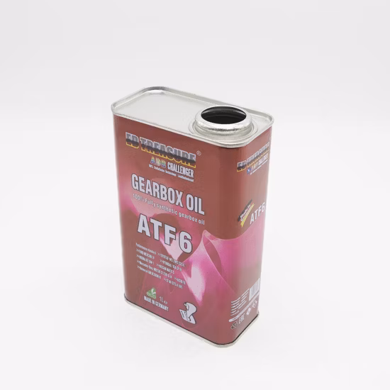 Barattolo di latta quadrato in metallo Confezione di taniche per olio motore personalizzate Barattolo di latta per olio lubrificante quadrato da 1 litro